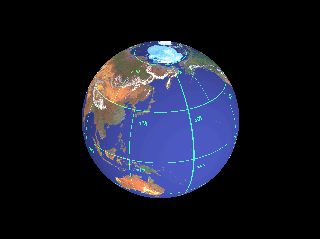 Animation of spinning Earth, with environ map wrapped around
it